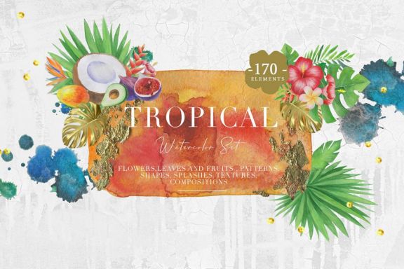 Tropical Watercolor Set