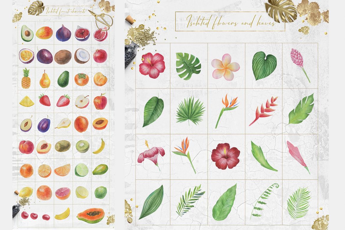 Tropical Watercolor Set - view 8