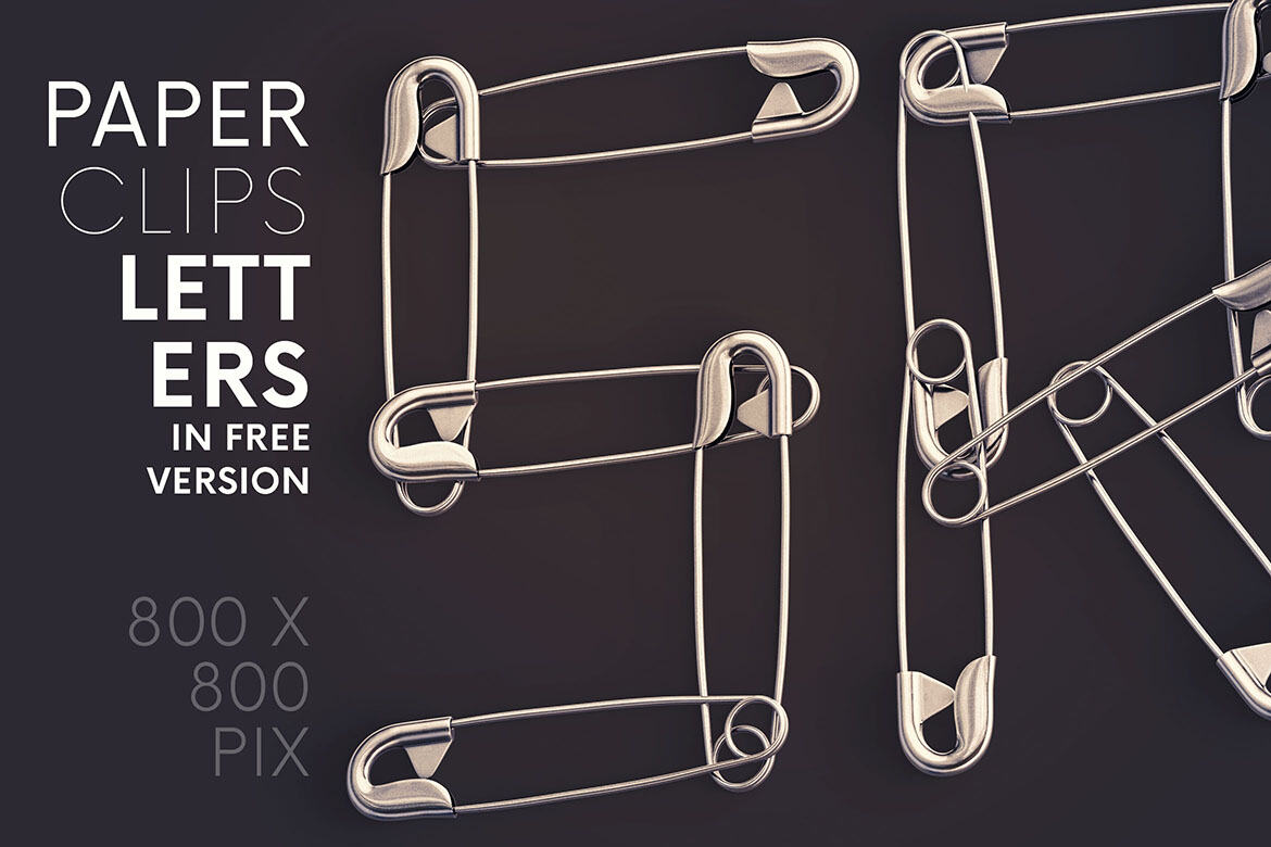 Safety Pins - Free 3D Lettering alternate