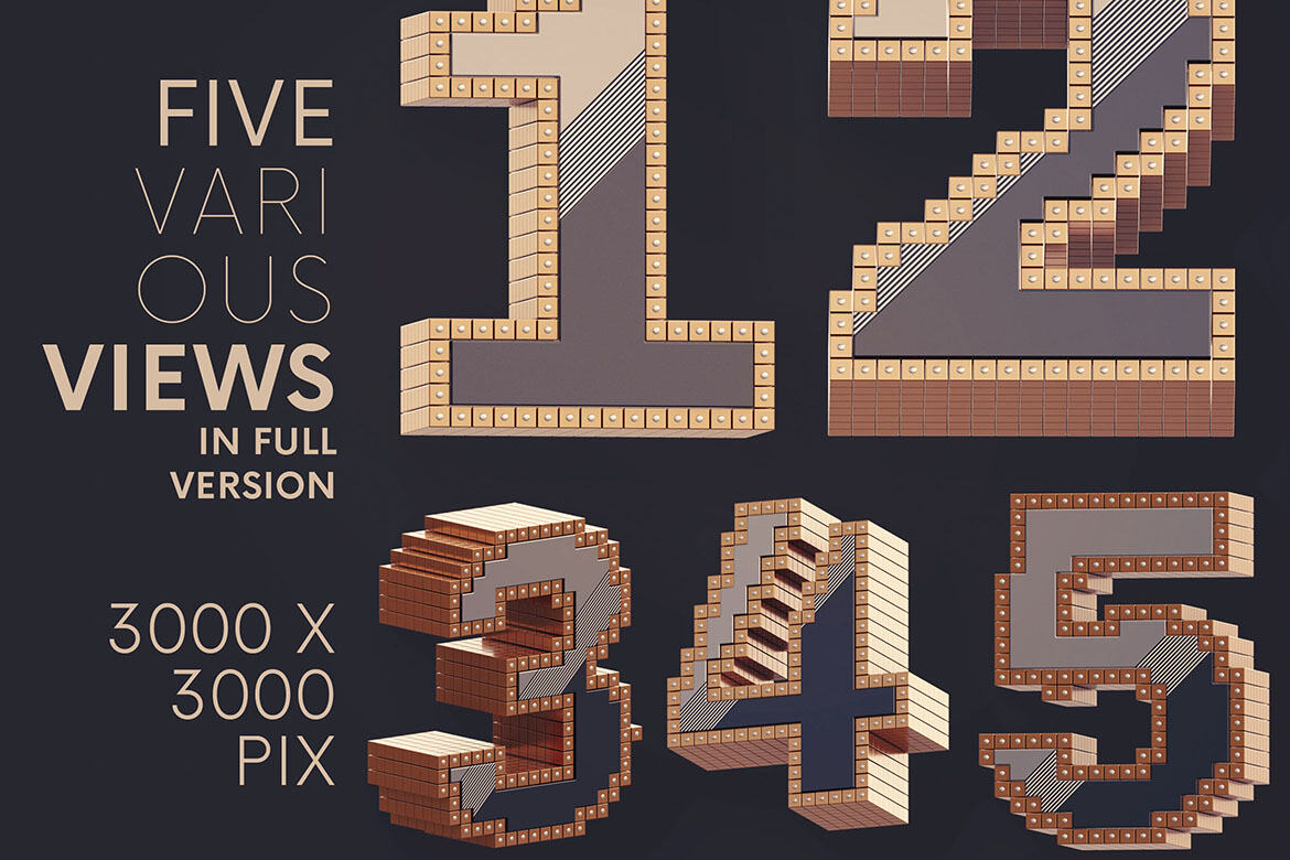 Pixel - Free 3D Lettering - view 3