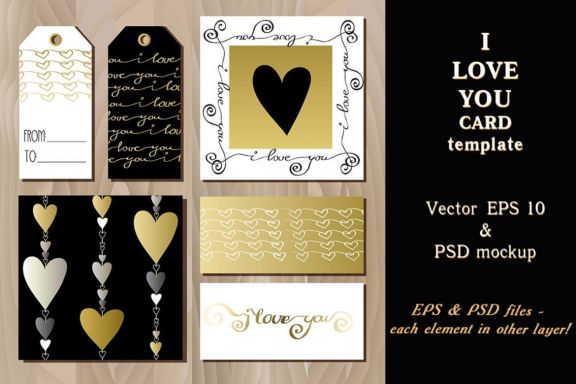 I love you card template
