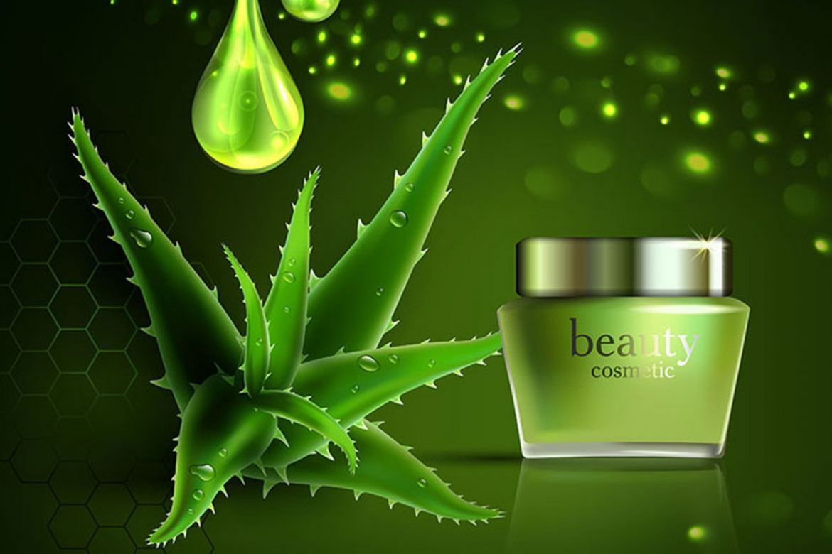 Cosmetic ads template with aloe vera alternate