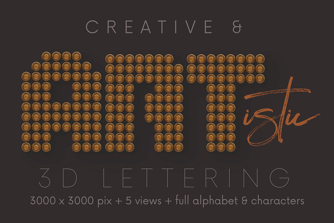 Bullets - Free 3D Lettering - view 4