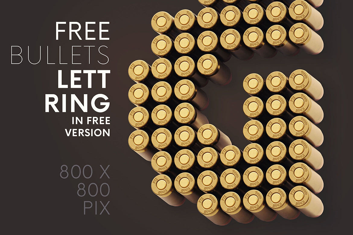 Bullets - Free 3D Lettering alternate