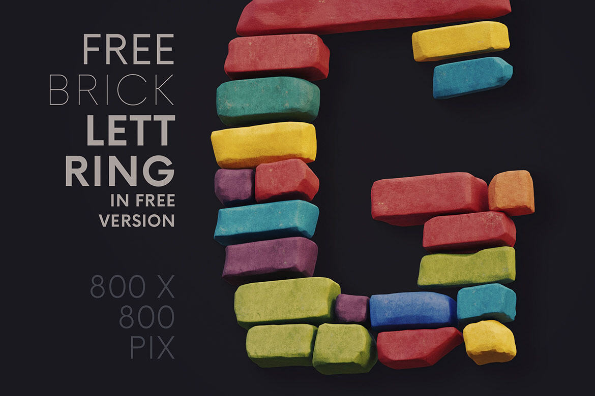 Color Bricks - Free 3D Lettering alternate