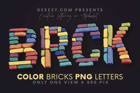 Color Bricks - Free 3D Lettering