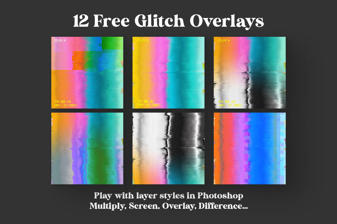 Free Grunge Glitch BG & Overlays - view 3