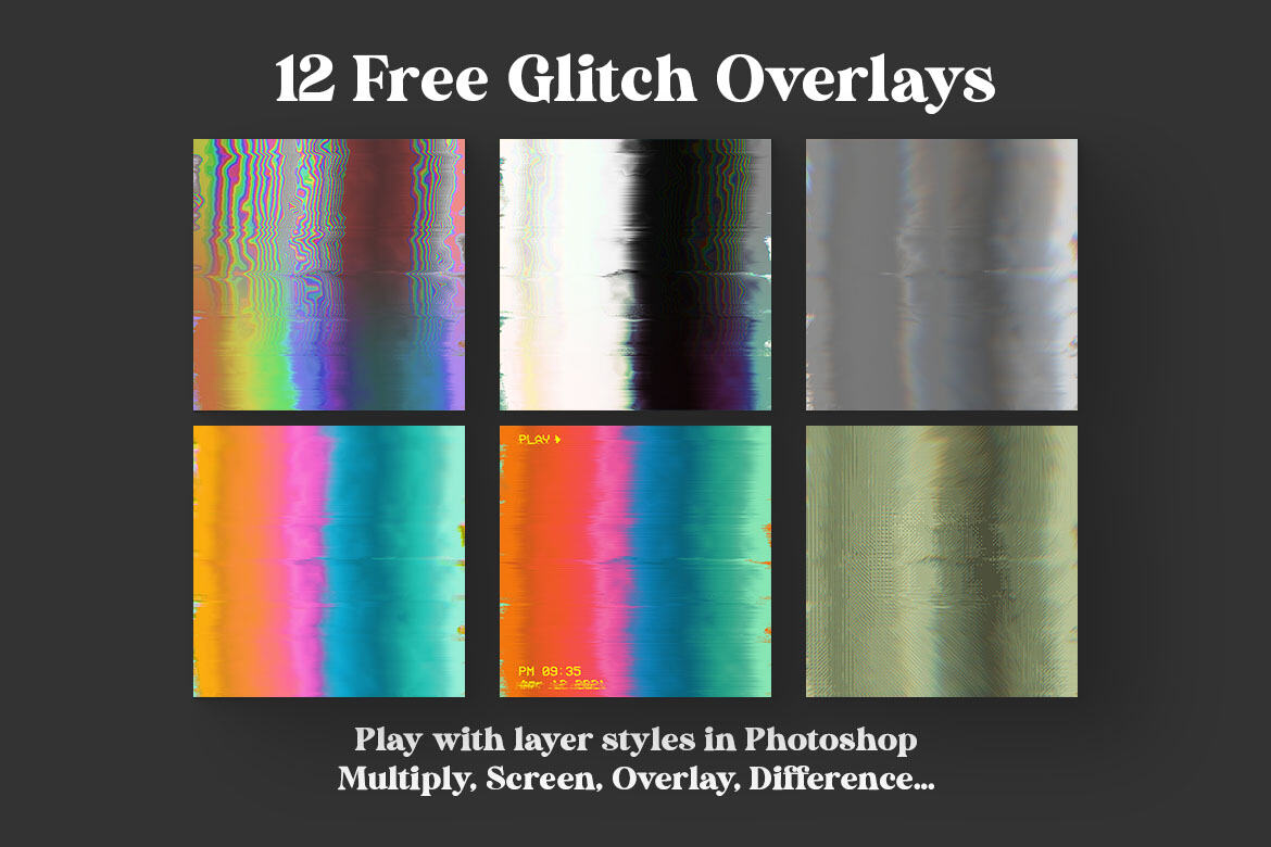 Free Grunge Glitch BG & Overlays - view 4