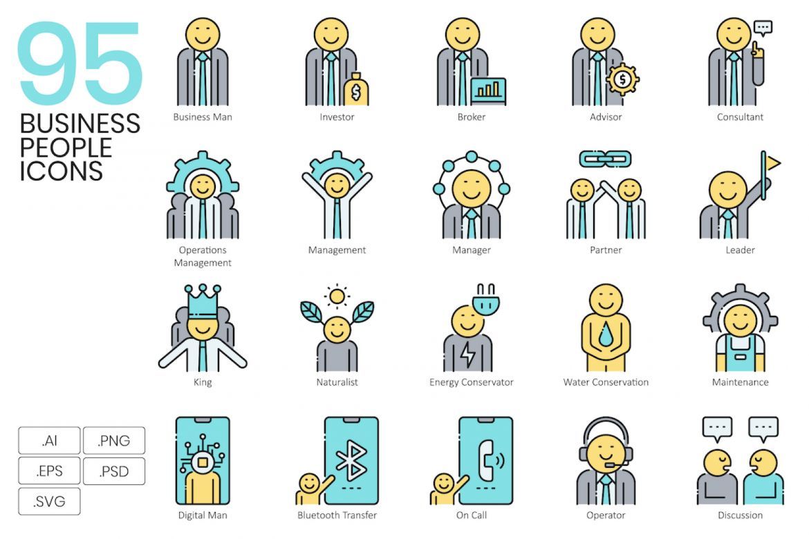 1400+ Icons - Aqua Vector Bundle - view 4