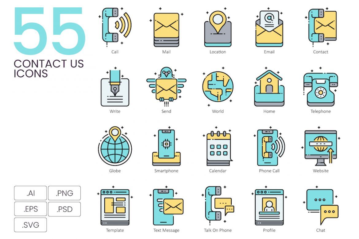 1400+ Icons - Aqua Vector Bundle - view 5