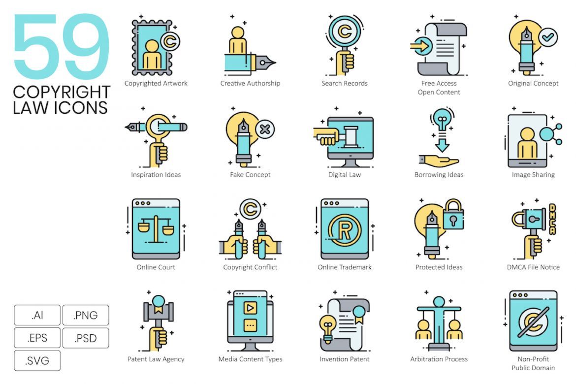 1400+ Icons - Aqua Vector Bundle - view 6