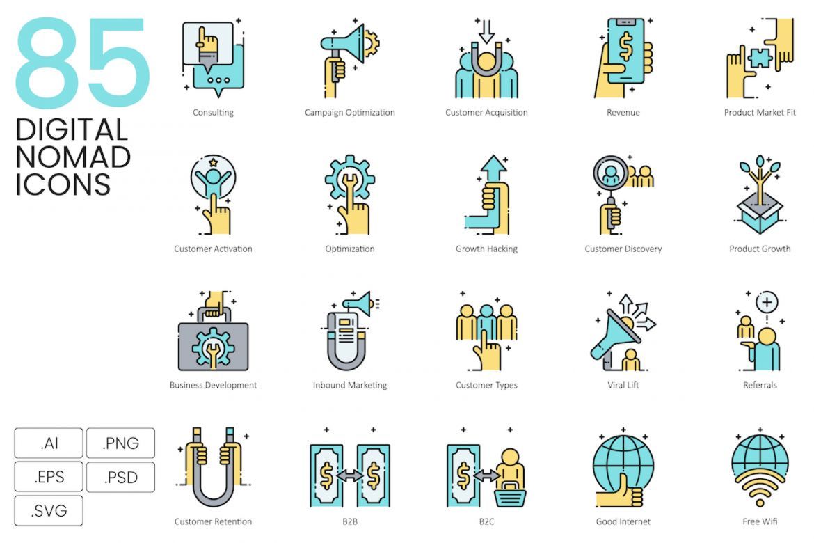 1400+ Icons - Aqua Vector Bundle - view 9