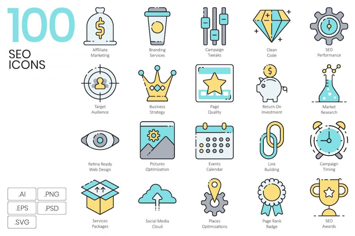 1400+ Icons - Aqua Vector Bundle - view 16