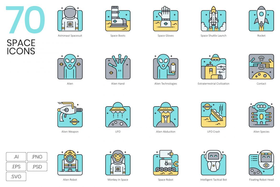 1400+ Icons - Aqua Vector Bundle - view 17