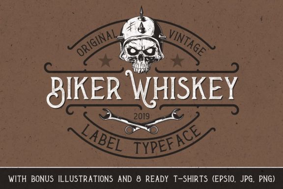 Biker Whiskey Layered Font
