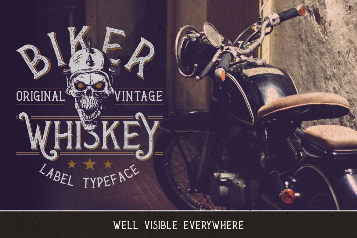 Biker Whiskey Layered Font - view 5