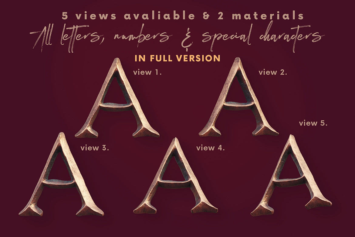 Vintage Metallic - Free 3D Lettering alternate