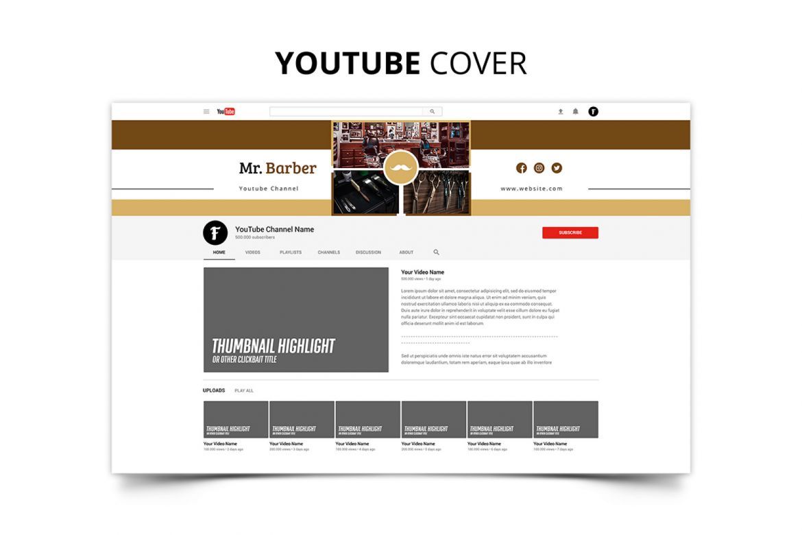 Mr Barber Barbershop Social Media Kit alternate