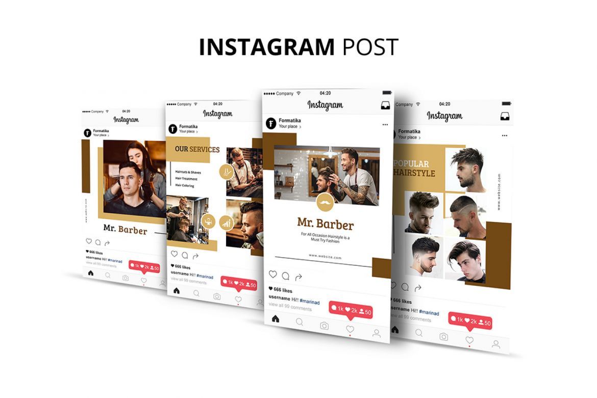 Mr Barber Barbershop Social Media Kit - view 2