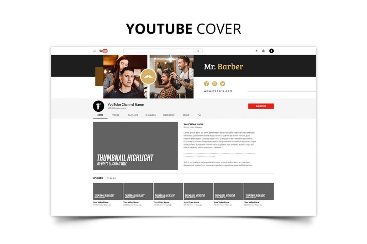 Mr Barber Barbershop Social Media Kit - view 9