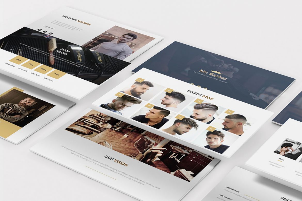 Mr Barber -  Barbershop Powerpoint Template - view 5