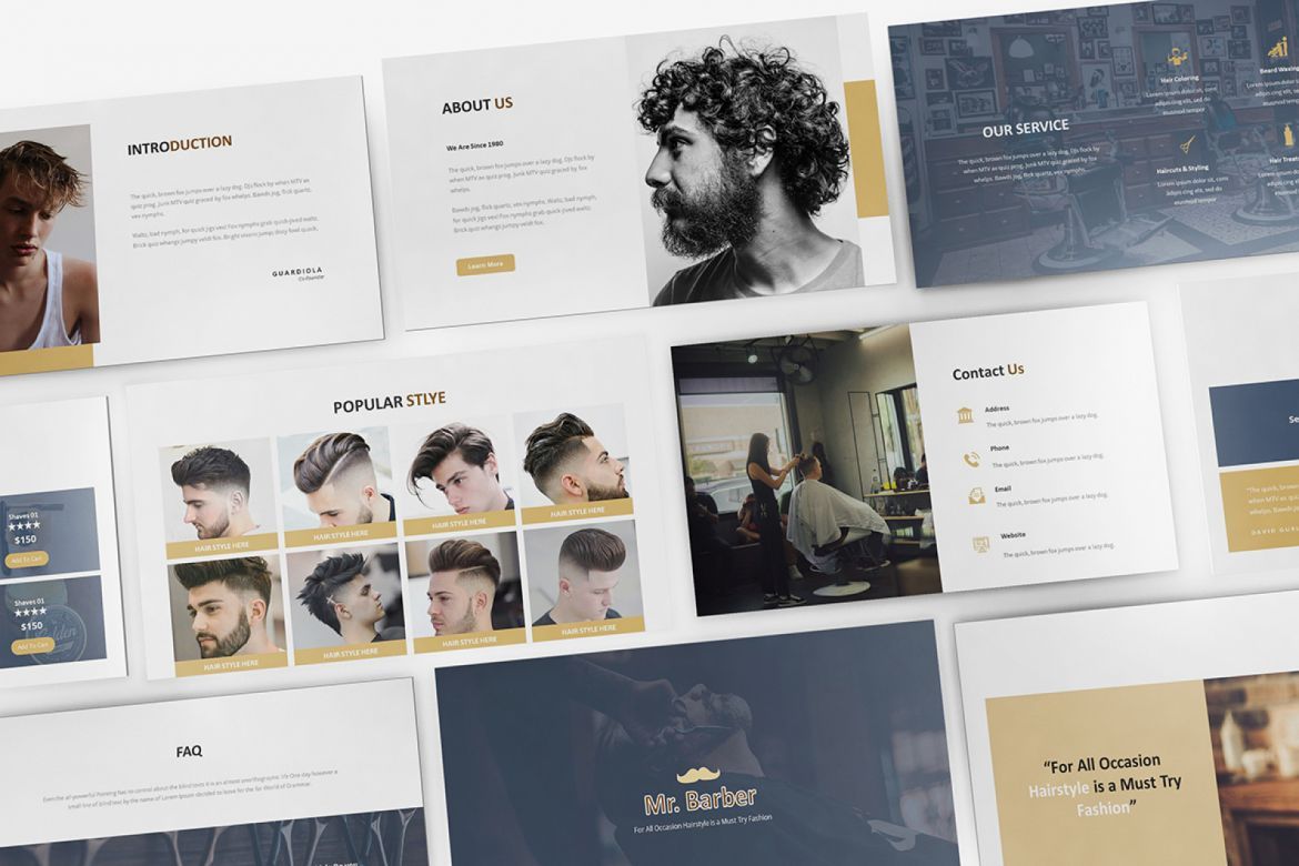 Mr Barber -  Barbershop Powerpoint Template - view 6