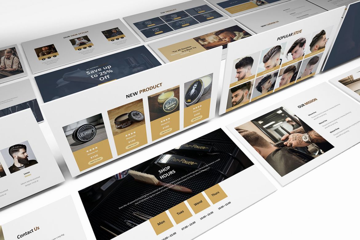 Mr Barber - Barbershop Keynote Template alternate