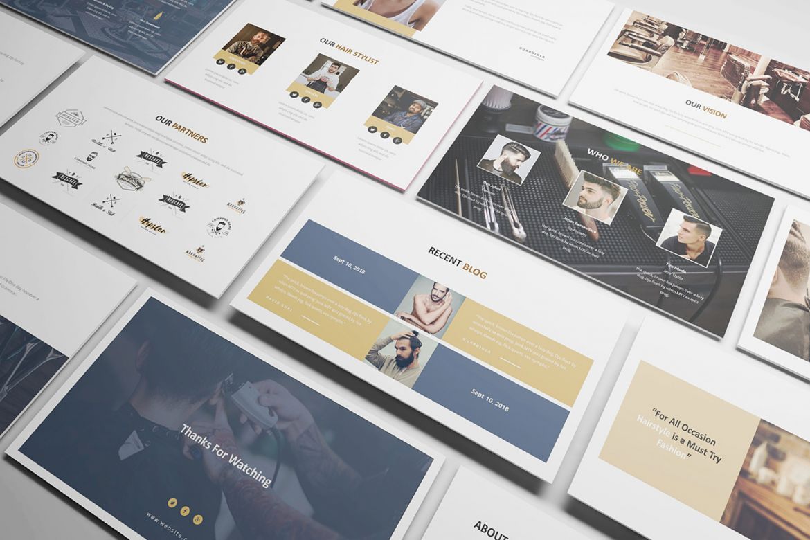 Mr Barber - Barbershop Keynote Template - view 3