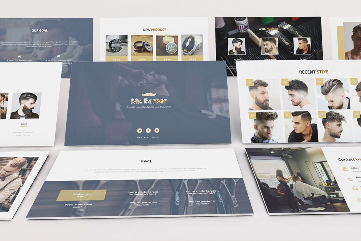Mr Barber -  Barbershop Keynote Template alt