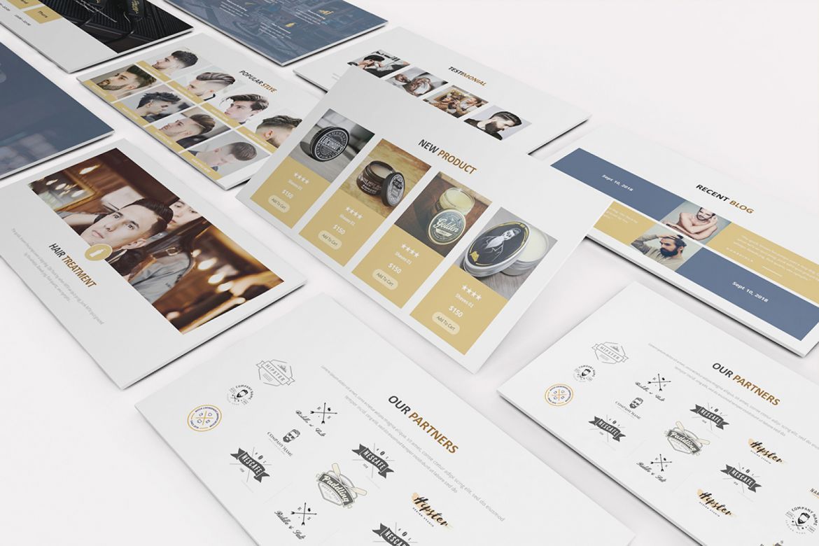 Mr Barber - Barbershop Keynote Template - view 9