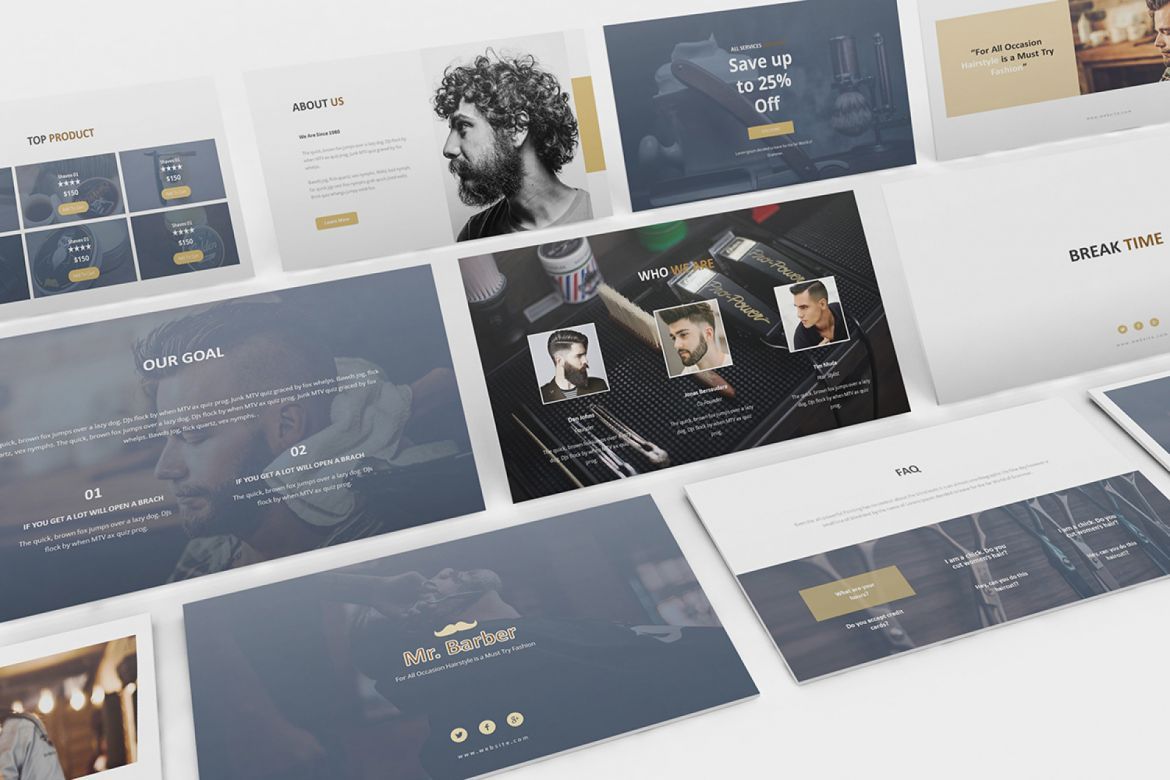 Mr Barber - Barbershop Keynote Template - view 10