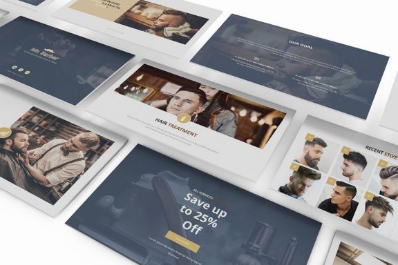 Mr Barber -  Barbershop Googleslide Template