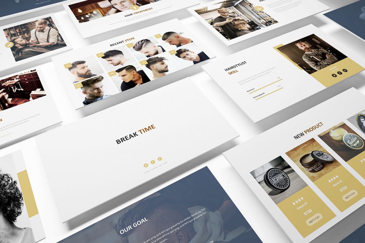 Mr Barber -  Barbershop Googleslide Template - view 4