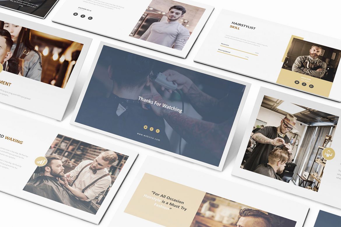 Mr Barber -  Barbershop Googleslide Template - view 7