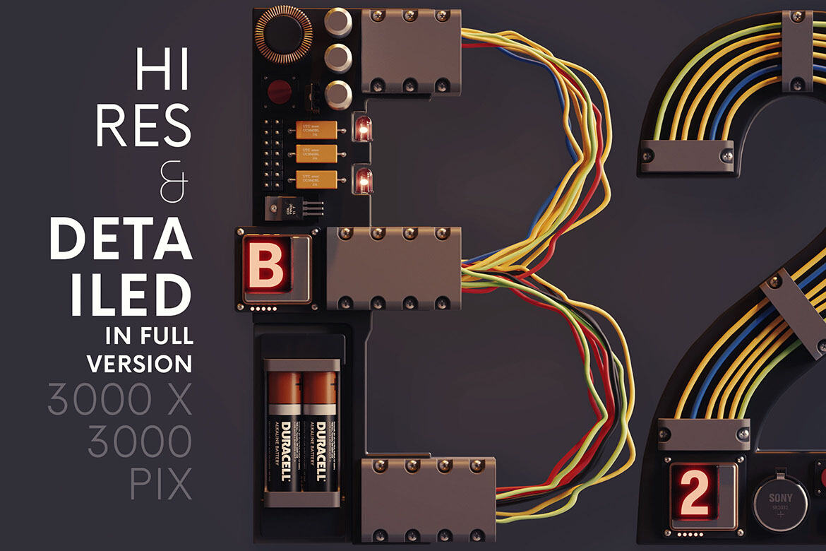 Electro - Free 3D Lettering alternate