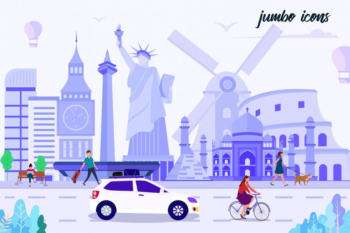 Flat Vector Icons Monument Pack - view 2