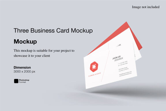 Three Business Card - Free Mockup