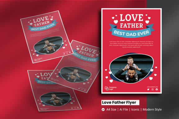 Love Father Flyer - Free Template