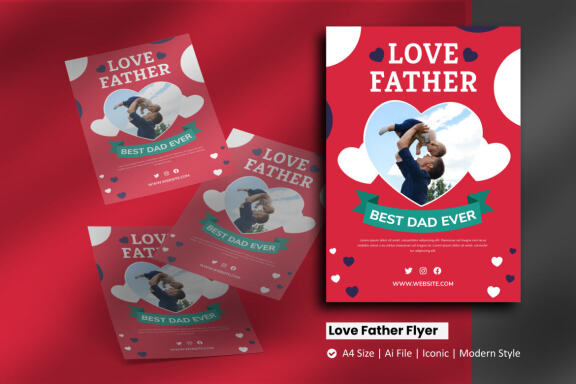Love Fathers Flyer - Free Template
