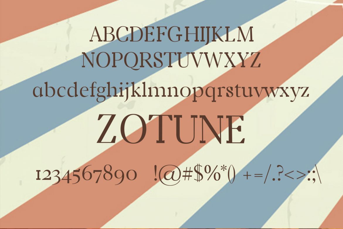 Zotune Serif Font alternate