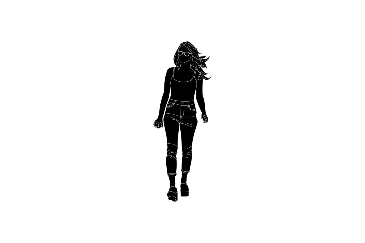 Casual woman walking - Free Vector - view 3