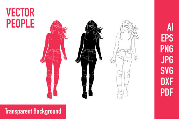 Casual woman walking - Free Vector