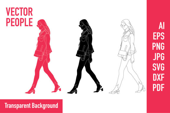 Casual woman walking - Free Vector