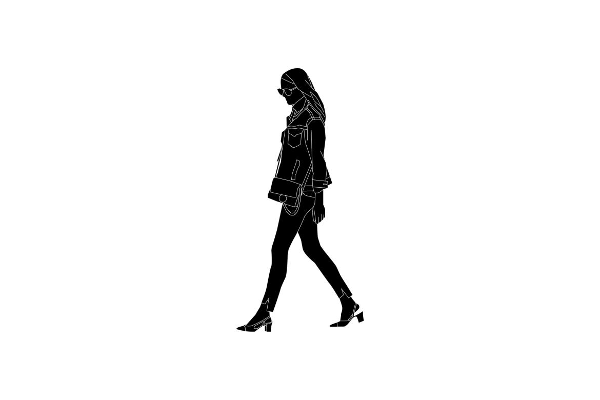Casual woman walking - Free Vector - view 3