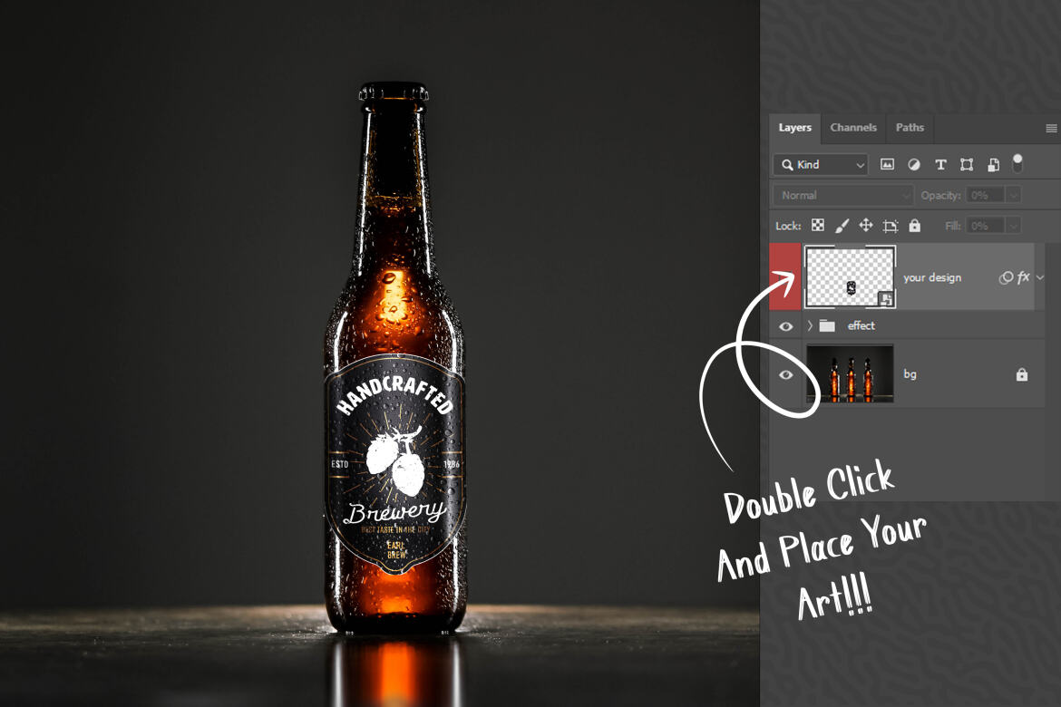 Beer Bottle - Free Mockup #02 alternate