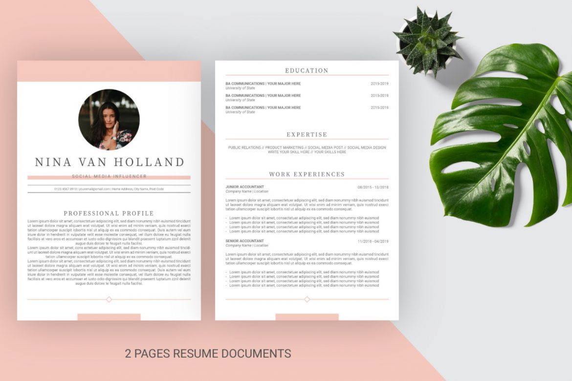 Nina Van Holland Resume Templates alternate