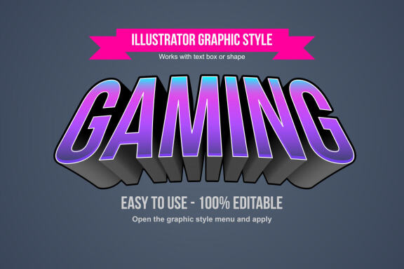 Perspective Gaming Logo - Free Text Effect