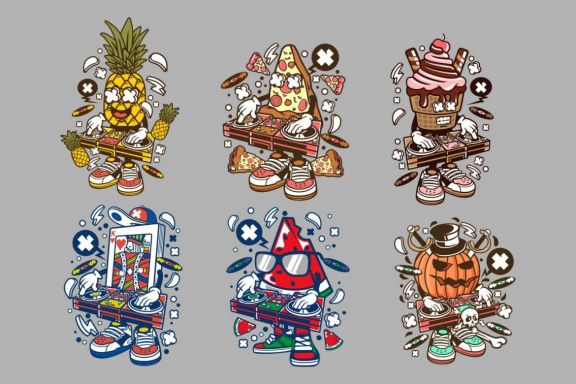 6 DJ Cartoon Character