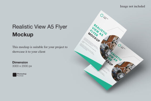 Realistic View A5 Flyer - Free Mockup