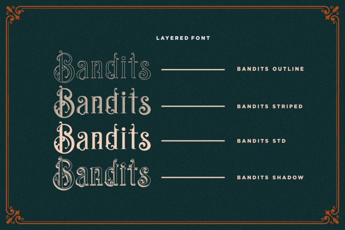 Bandits Layered Font - view 5
